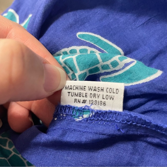 KikiSol Teal and Blue Turtle Print Tunic Beach Pool Cover Up Women's Size M - Picture 7 of 7